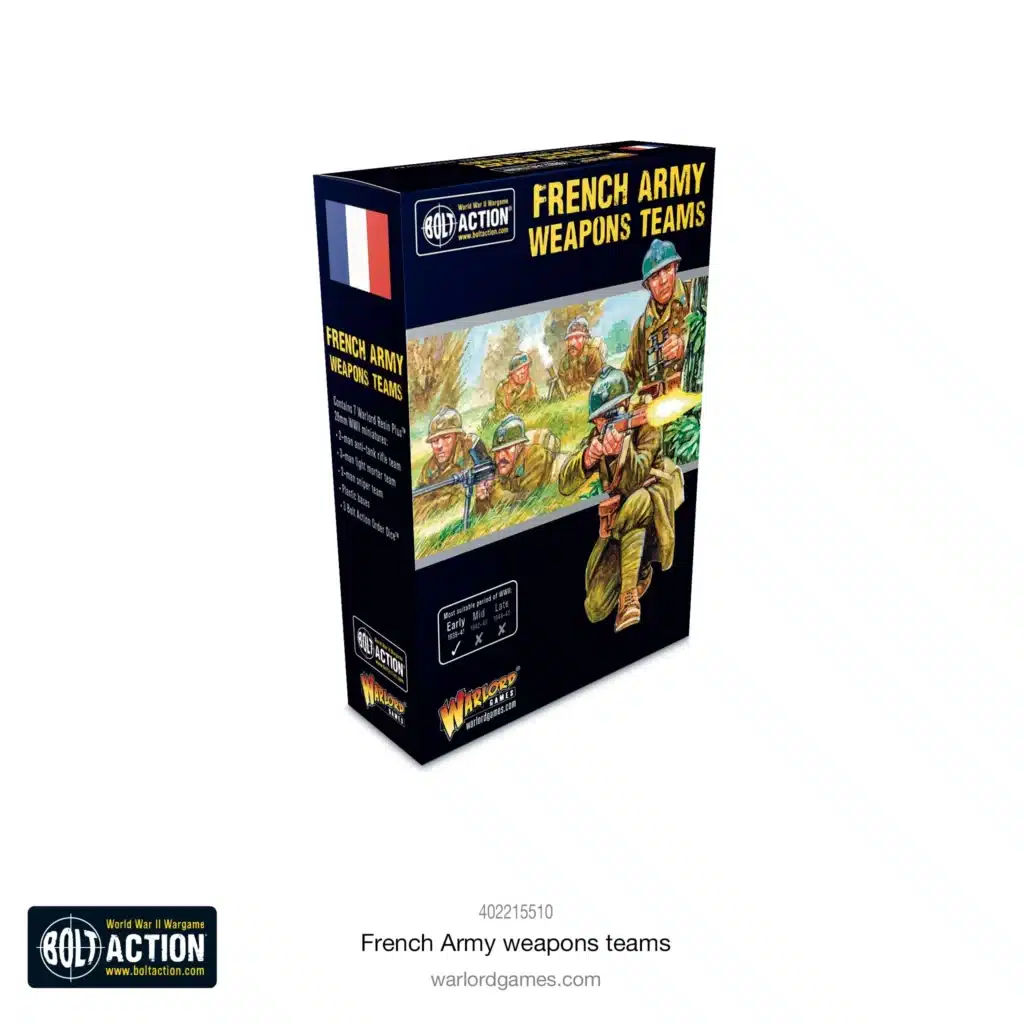 Bolt Action French Army weapons teams vous permettent de revivre la bataille emblématique des Ardennes de la deuxieme guerre mondiale