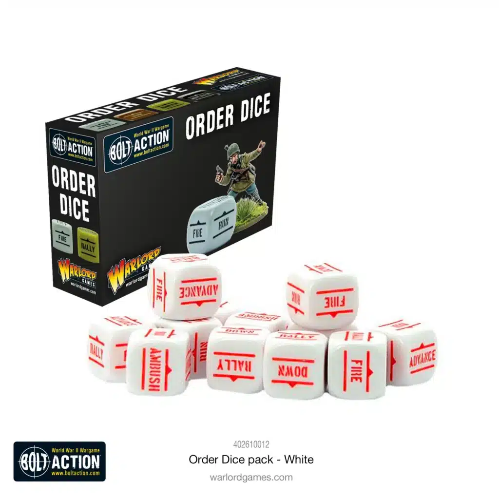 Bolt Action: Orders Dice Pack - White vous permettent de revivre la bataille emblématique des Ardennes de la deuxieme guerre mondiale