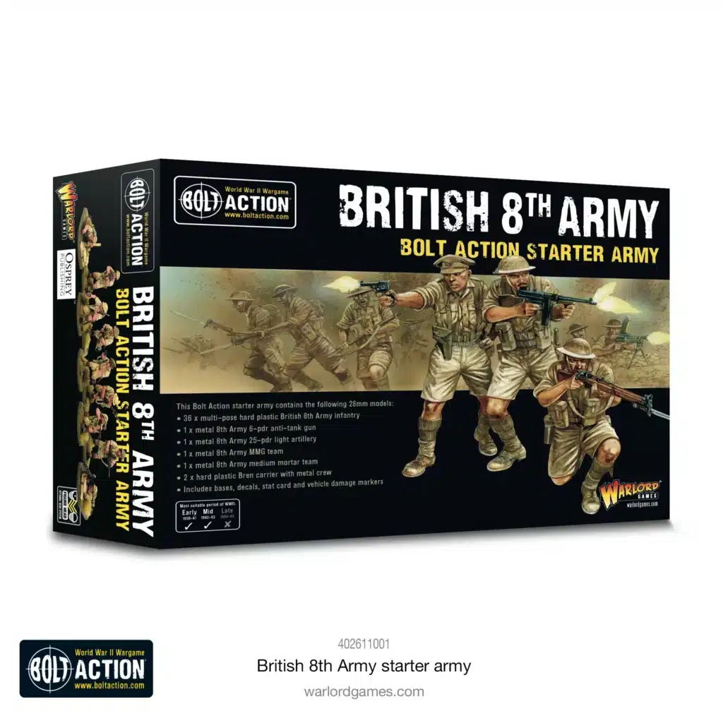 British 8th Army starter army et tous les autres starters vous permettent de revivre la bataille emblématique des Ardennes de la deuxieme guerre mondiale