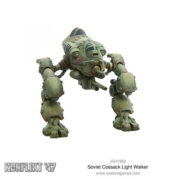 Konflikt '47 Kazak Light Walker est l'une des sorties qui accompagne le nouveau starter du jeu de warlord games appelé konflikt 47