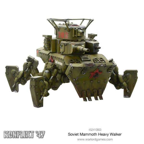 Konflikt '47 Mahmot Heavy Walker est l'une des sorties qui accompagne le nouveau starter du jeu de warlord games appelé konflikt 47