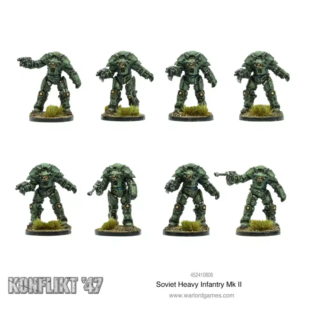 Konflikt '47 Guards MKII Armoured Infantry est l'une des sorties qui accompagne le nouveau starter du jeu de warlord games appelé konflikt 47