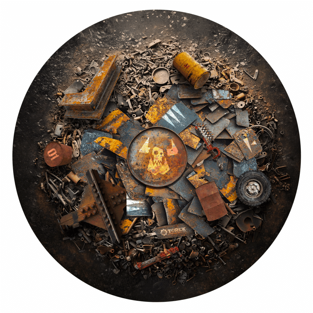 Découvrez W40k V10 6 Gabarits d'objectifs / Orks, les marqueurs d'objectifs de Torek au design epoustoufflant