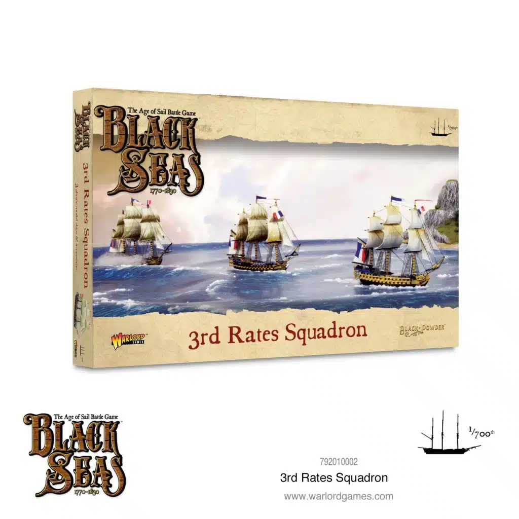 Black Seas: 3rd rates Squadron est un jeu de figurines qui se concentre sur les batailles navales à l’époque de la fin du XVIIIe et du début du XIXe siècle