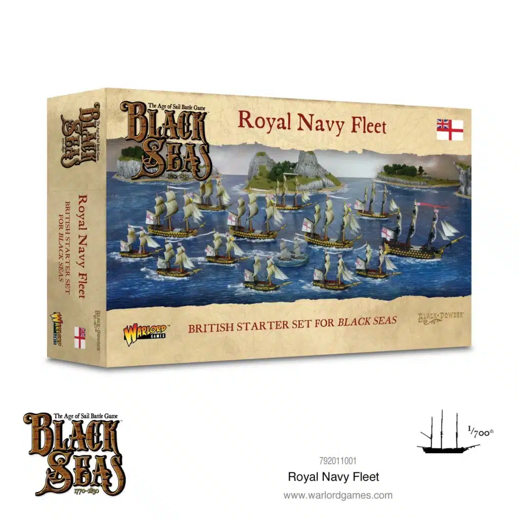 Black Seas: British starter set est un jeu de figurines qui se concentre sur les batailles navales à l’époque de la fin du XVIIIe et du début du XIXe siècle