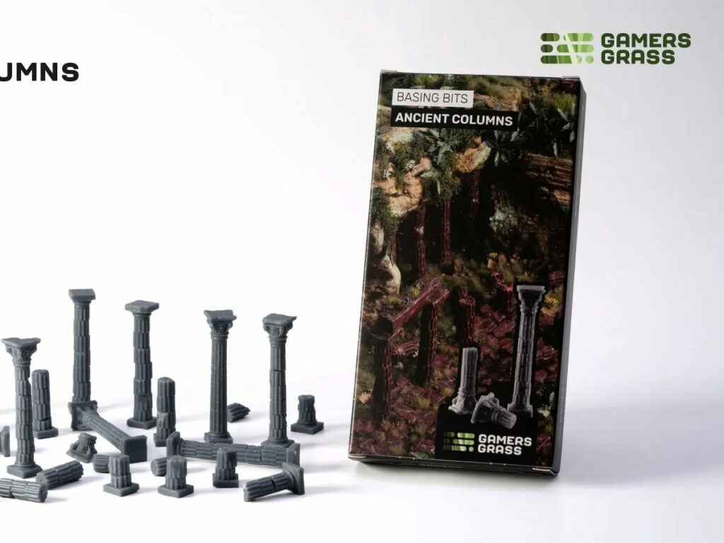 GamersGrass Ancient Columns Basing Bits est la nouveauté de Gamersgrass , ce specialiste mondial de la fabrication de touffes et accessoires