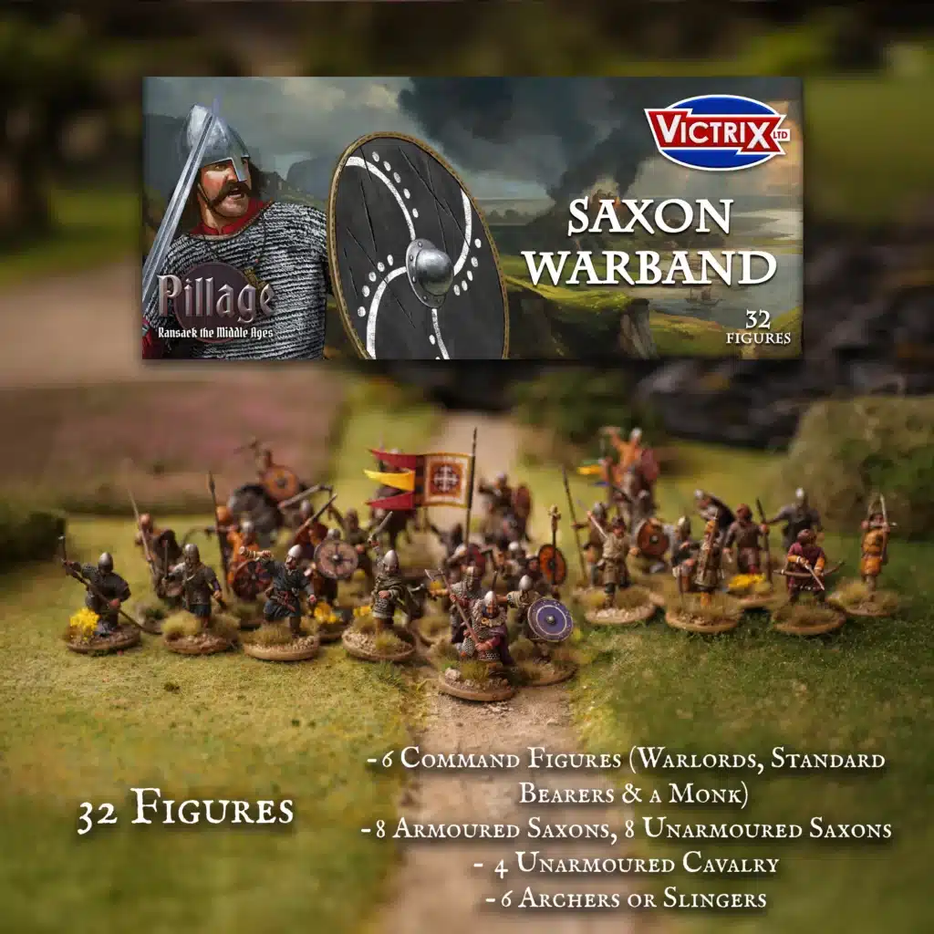 Découvrez la Saga - Age des Vikings : Saxon Warband est l'une des boites de figurines plastiques pour jouer à la nouvelle extension de Saga l'Age des Vikings