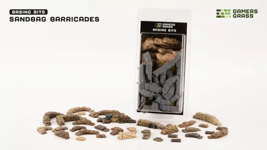 GamersGrass Basing Bits Sandbag Barricades est la nouveauté de Gamersgrass , ce specialiste mondial de la fabrication de touffes et accessoires