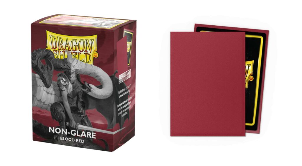 Dragon Shield - 100 protège-cartes standard Mat Non-glare - Blood Red les protège-cartes de format standard conviennent aux cartes mesurant jusqu'à 63x88 mm