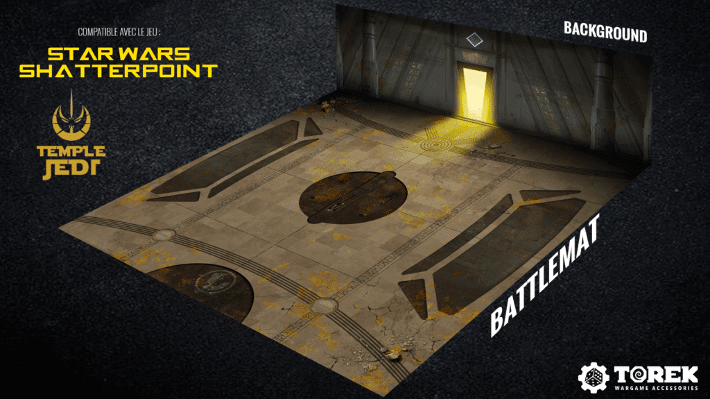 Star Wars Shatterpoint Temple Jedi Torek qui vous permettra une immersion facile et rapide dans vos parties de Star Wars Shatterpoint , en mousepad il mesure 90*90cm