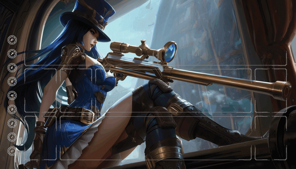 Jouez à Riftbound : le TCG dans l'univers de League of Legends avec le magnifique Riftbound: League of Legends TCG Playmat Caitlyn Torek