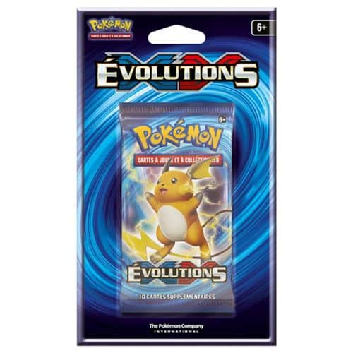 Pokemon Booster Blister XY Evolutions Illustration Raichu est un moyen simple et original de collectionner votre série préféré. Tout les boosters seront envoyés protégés.