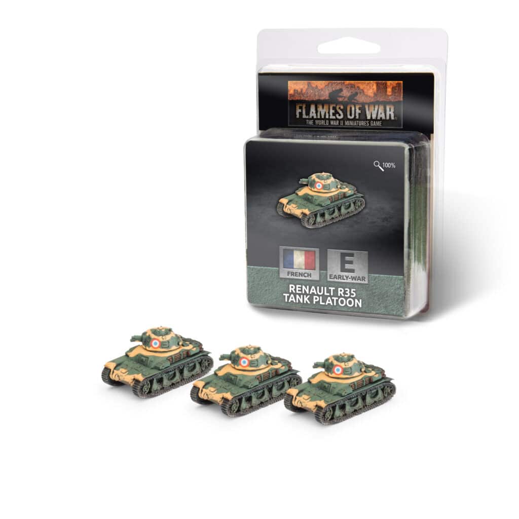 Flames of War : French Renault R-35 Tank Platoon fait partie des nouveautées de cette superbe sortie si chère aux français de Flames of War Early War
