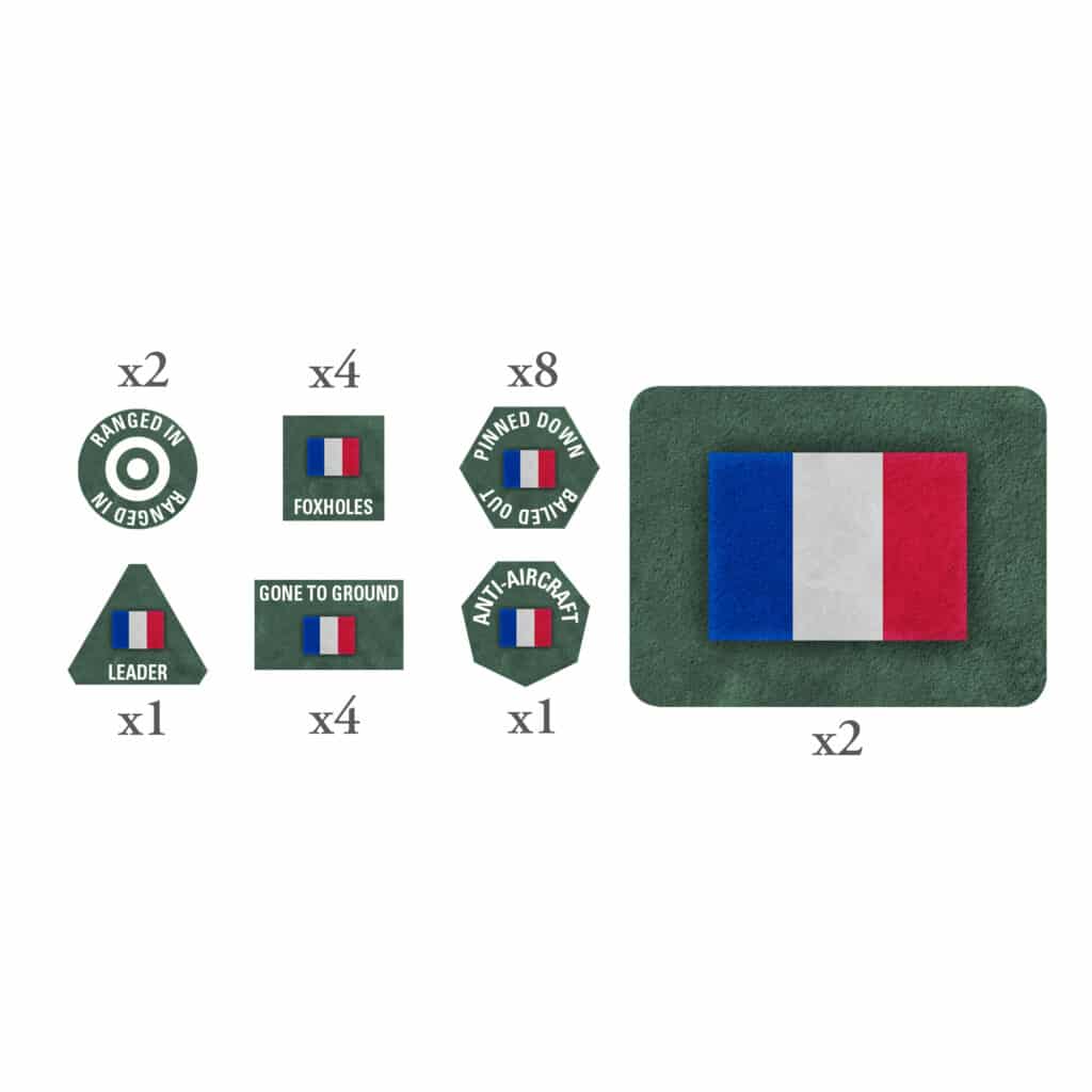Flames of War : French Token set fait partie des nouveautées de cette superbe sortie si chère aux français de Flames of War Early WarFlames of War : French Token set fait partie des nouveautées de cette superbe sortie si chère aux français de Flames of War Early War