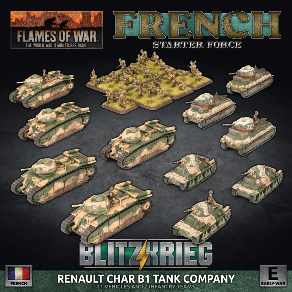 French Char B1 bis Combat Company fait partie des nouveautées de cette superbe sortie si chère aux français de Flames of War Early War