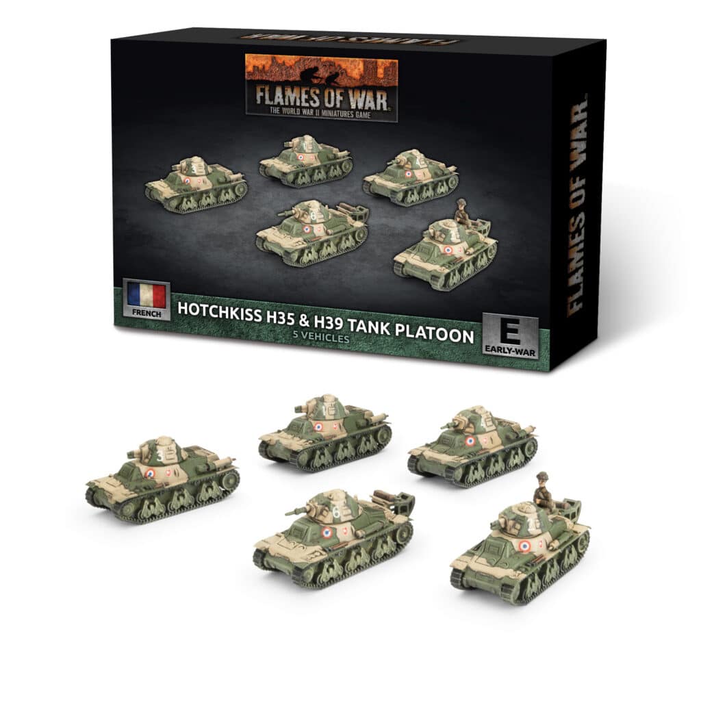 Flames of War : French H35 / H39 Hotchkiss Tank Platoon fait partie des nouveautées de cette superbe sortie si chère aux français de Flames of War Early War