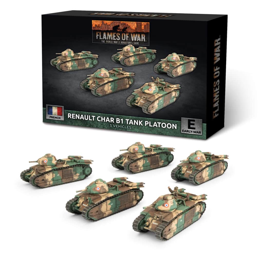 Flames of War : French Char B1 bis Tank Platoon fait partie des nouveautées de cette superbe sortie si chère aux français de Flames of War Early War