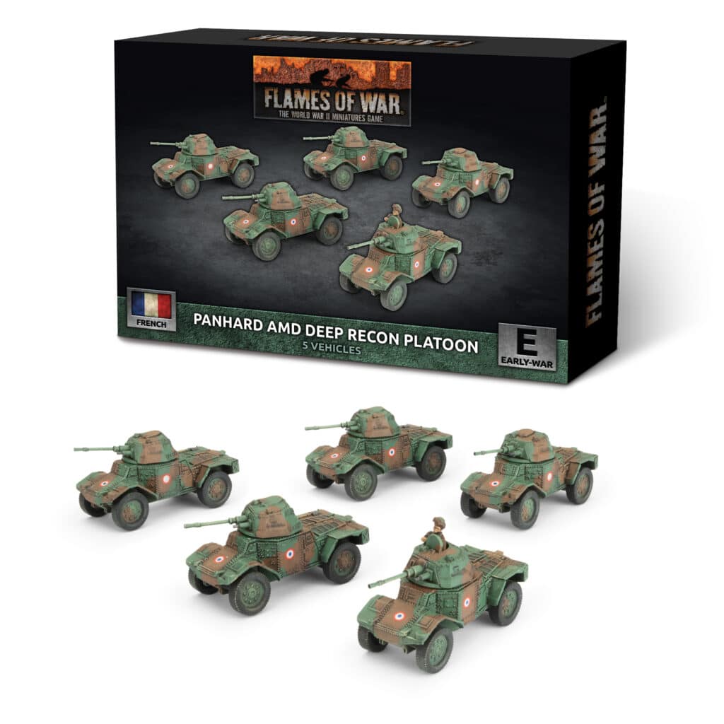 Flames of War : French Panhard AMD Deep Recon Platoon fait partie des nouveautées de cette superbe sortie si chère aux français de Flames of War Early War