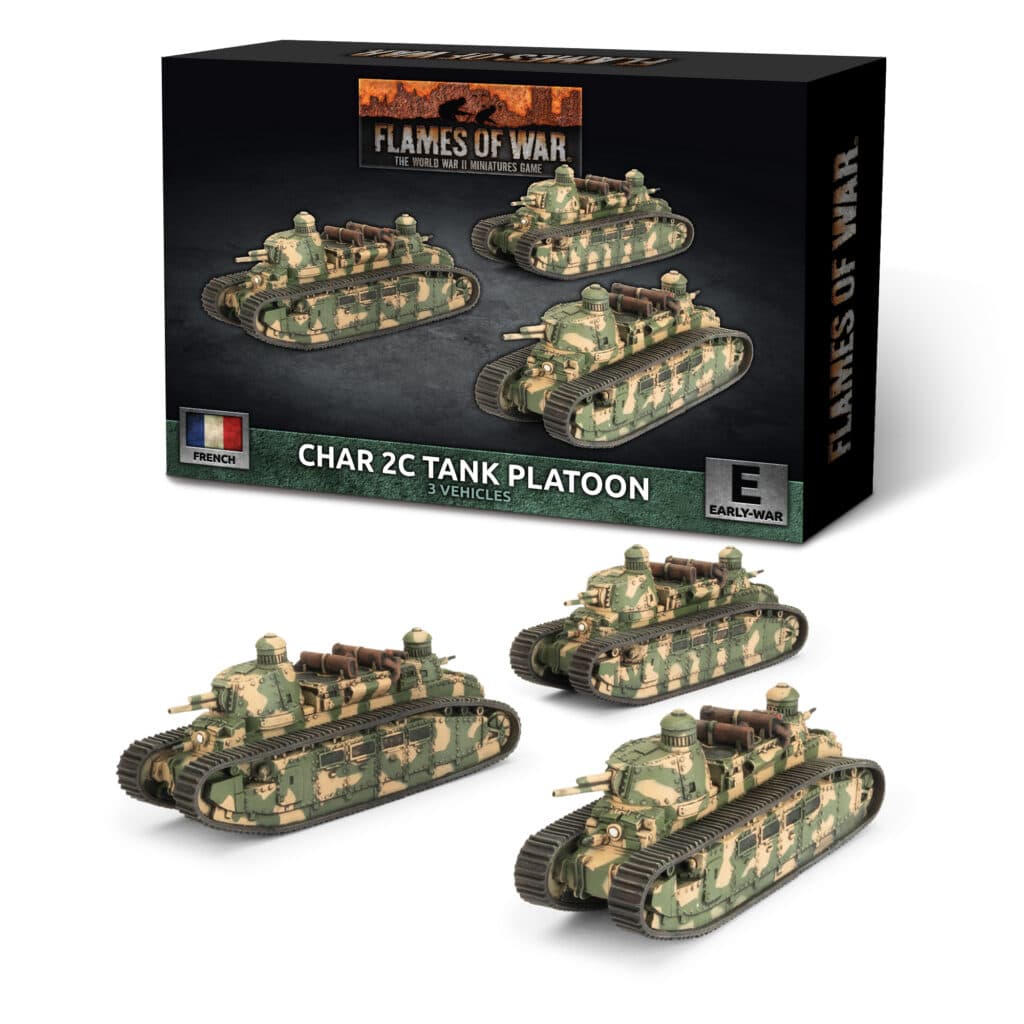 Flames of War : French Char 2C Tank Platoon fait partie des nouveautées de cette superbe sortie si chère aux français de Flames of War Early War