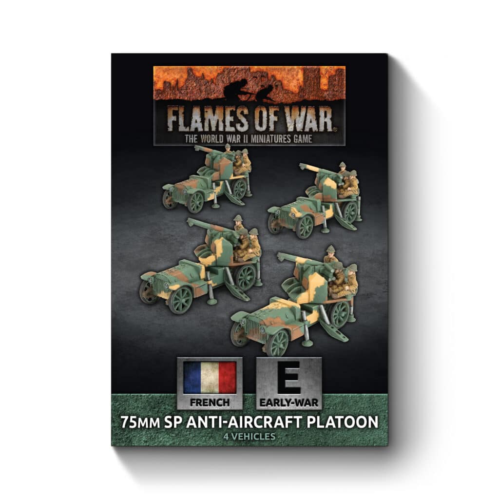 Flames of War : French 75mm SP AA Platoon (x4) fait partie des nouveautées de cette superbe sortie si chère aux français de Flames of War Early War