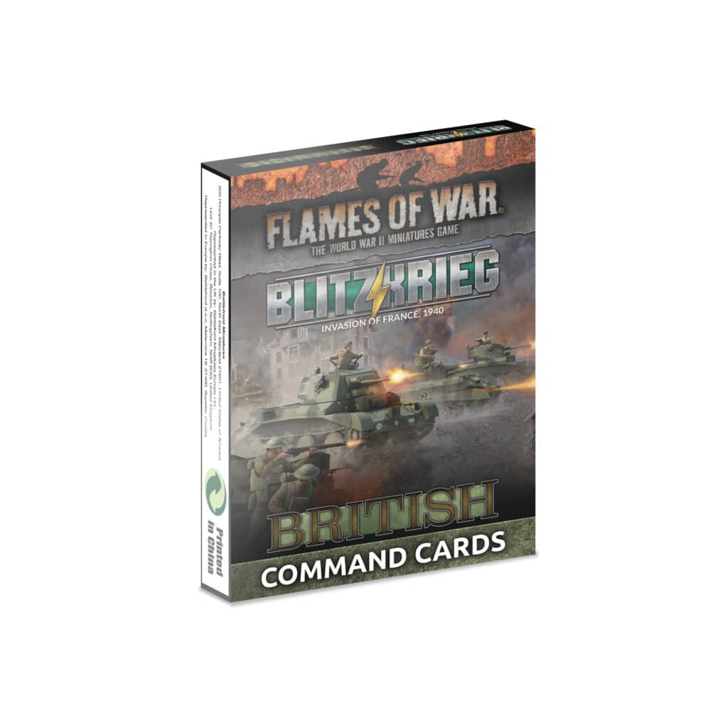 Blitzkrieg British Command Cards fait partie des nouveautées de cette superbe sortie si chère aux français de Flames of War Early War