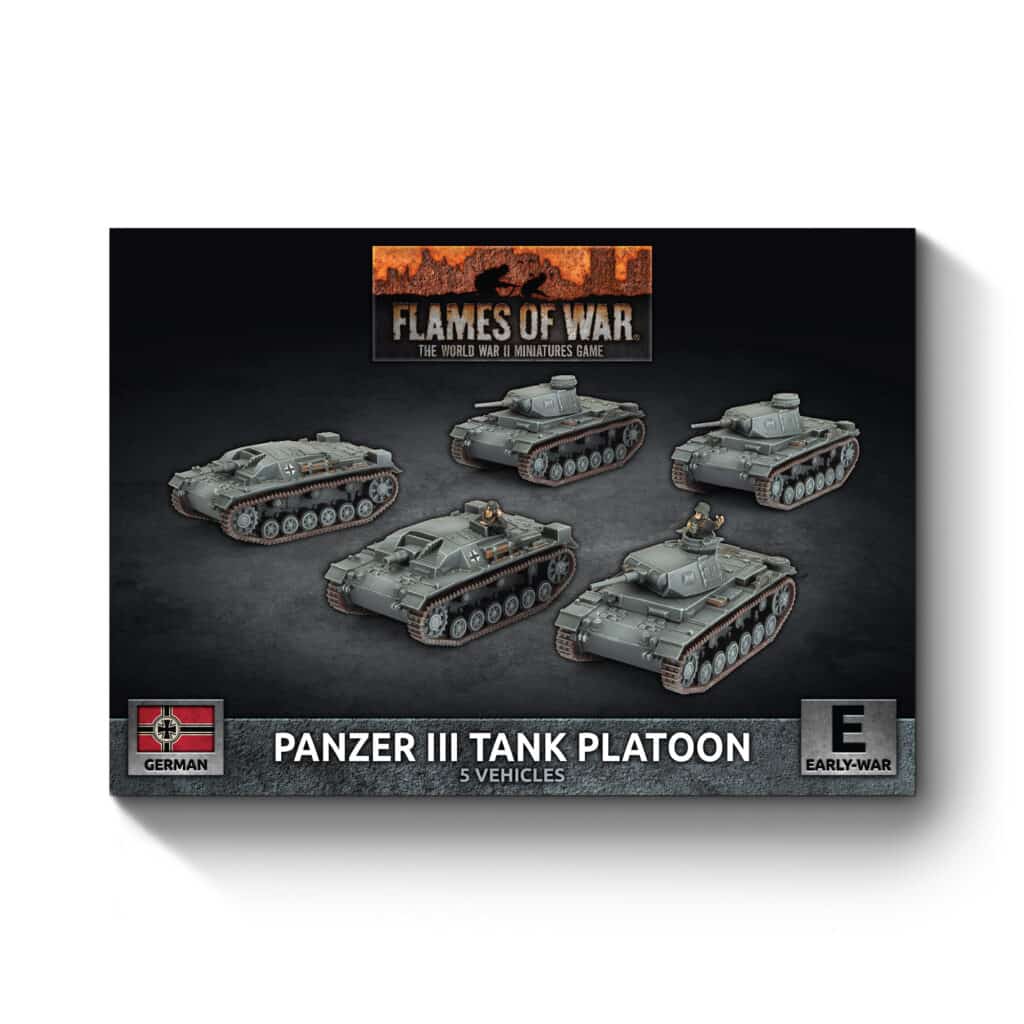 Flames of War : German Panzer III/StuG III A Platoon fait partie des nouveautées de cette superbe sortie si chère aux français de Flames of War Early War
