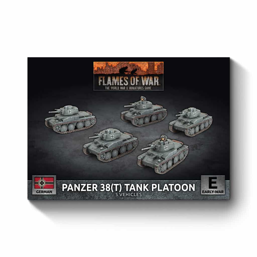 Flames of War : German Panzer 38(t) Platoon fait partie des nouveautées de cette superbe sortie si chère aux français de Flames of War Early War