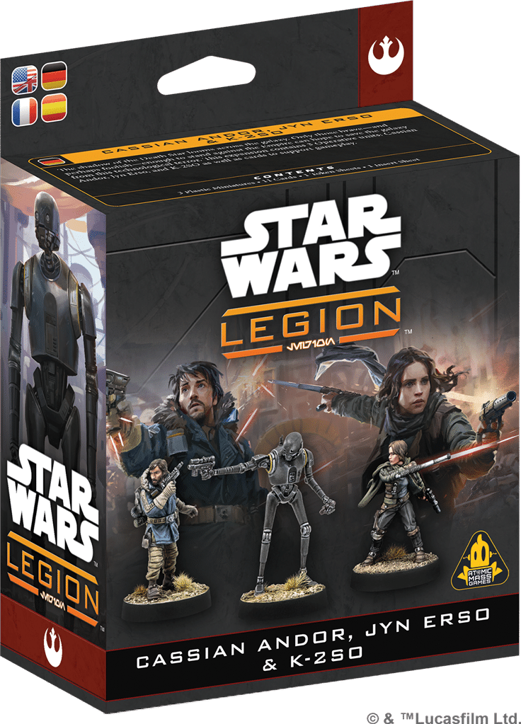 Star Wars Legion Cassian Andor ,Jyn et K2SO (New!!!) est la prochaine sortie pour Star Wars Legion et sa nouvelle version de ce jeu fantastique