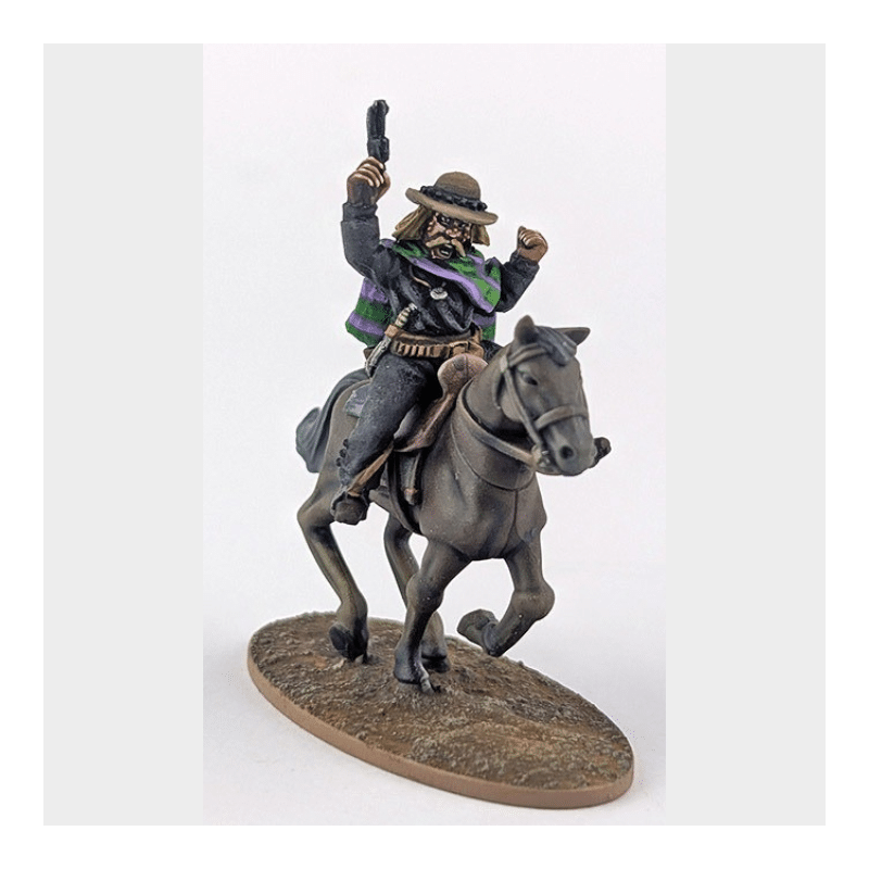 Dead Man's Hand Bill Larsson a cheval est un nouveau decor pour le starter traduit en VF grâce à Legion Distribution, un jeu d'escarmouche dans l'univers western