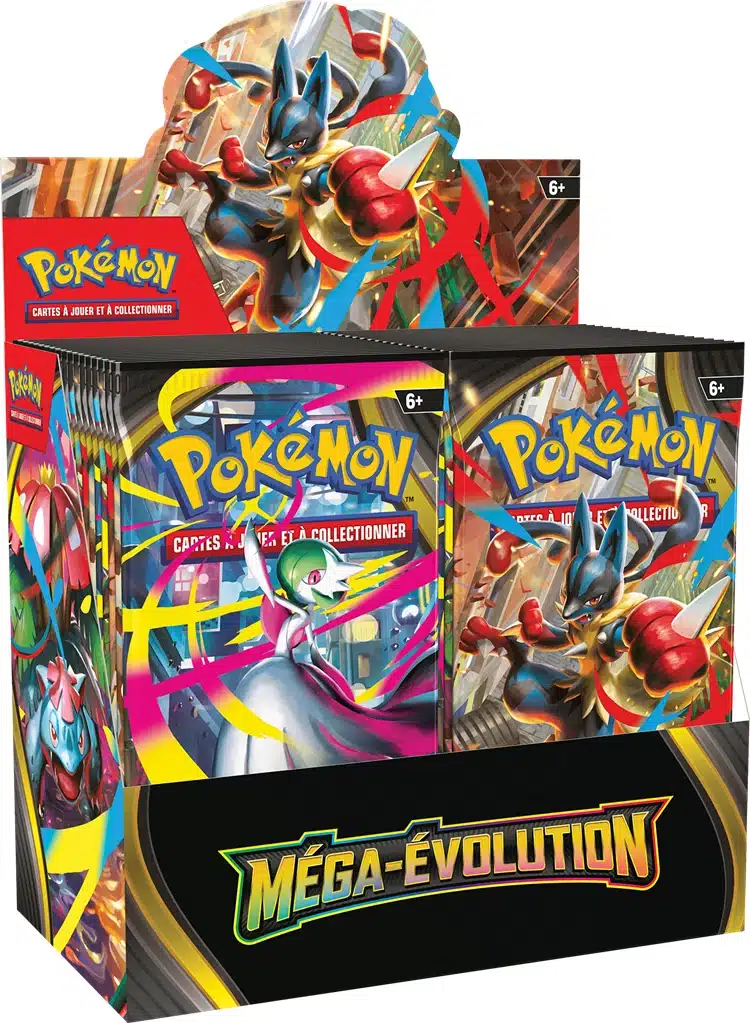 La Pokemon Display de 36 boosters ME01 : Méga-Évolution du JCC Pokémon permet aux joueurs et joueuses de Pokemon