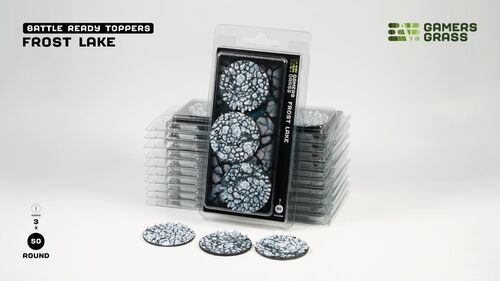 Gamers grass Frost Lake Round 50mm x3 est une superbe nouveautées pour magnifier la peinture de figurines grâce à Gamergrass