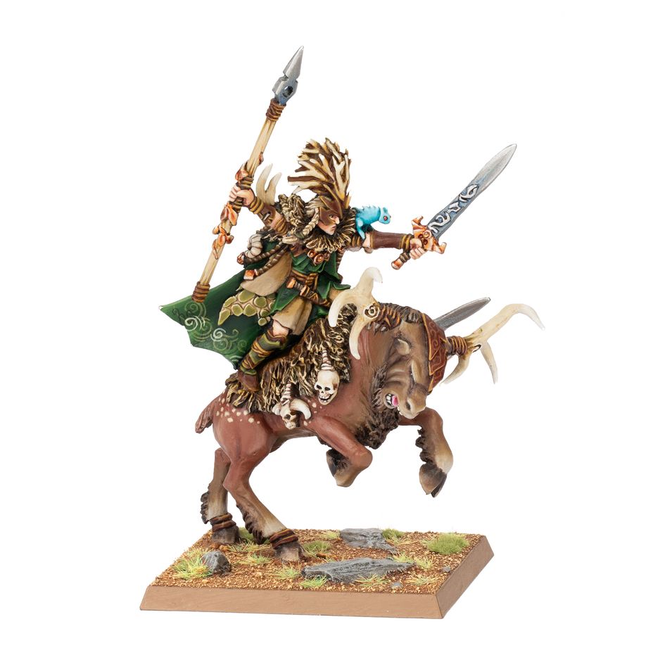 Old World Wood Elf Noble Elfe Sylvain sur Grand Cerf accompagne les superbes sorties des Wood Elf pour le jeu Warhammer The Old World , cette armée rapide et mortelle