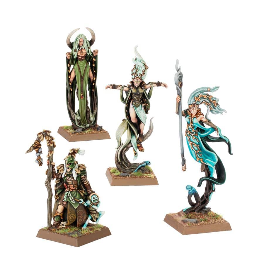Old World Wood Elf Mages Elfes Sylvains accompagne les superbes sorties des Wood Elf pour le jeu Warhammer The Old World , cette armée rapide et mortelle