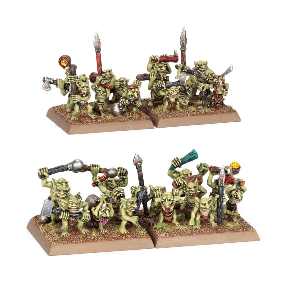 Old World Orcs and Goblin : Bandes de Snotlings est l'une des unités emblématiques des armées orques et gobelins pour les armées Old World
