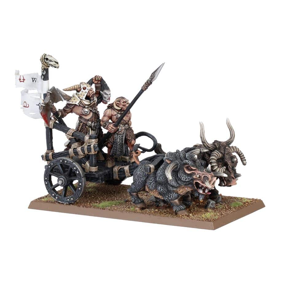 Découvrez les Old World Beastmen Char à Sangleboucs , une superbe sortie qui accompagnent la nouvelle faction des Beastmen pour Warhammer The Old World