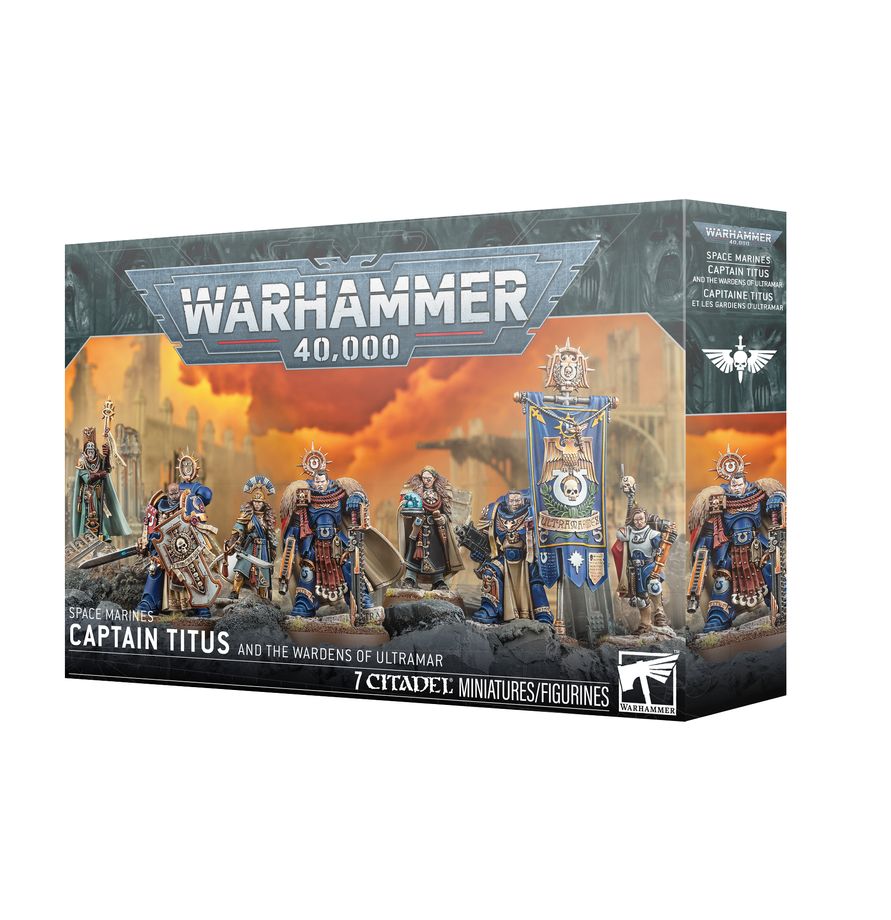 500 World Titus est le nouveau format narratif accompagnés de superbes figurines pour warhammer 40.000 comme le Capatinaire Tius Les gadiens d'Ultramar