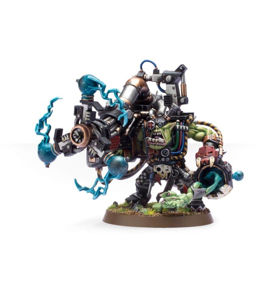 Ork : Big Mek Ork avec Kanon Shokk est une figurine emblématique des armées populeuses et brutalkes des orks fléau de l'humanité .