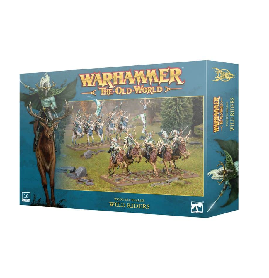 Old World Wood Elf Wild riders accompagne les superbes sorties des Wood Elf pour le jeu Warhammer The Old World , cette armée rapide et mortelle