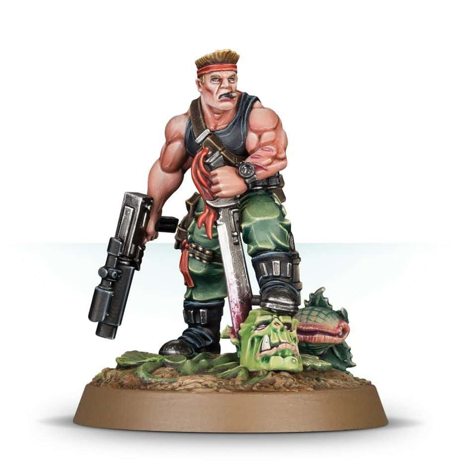 Découvrez Sly Marbo une figurine emblematique des catachans de l'astra militarum pour vos armées de warhammer 40.000