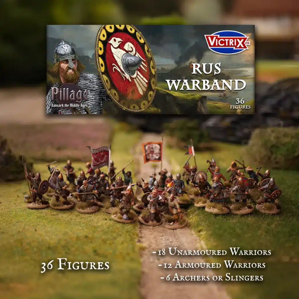 Découvrez la Saga - Age des Vikings :Rus Warband est l'une des boites de figurines plastiques pour jouer à la nouvelle extension de Saga l'Age des Vikings