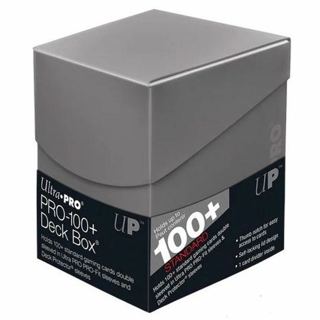La Deck Box - Eclipse PRO 100+ Smoke Grey est une boite de rangement pouvant contenir 100 cartes sous pochette, au format standard.