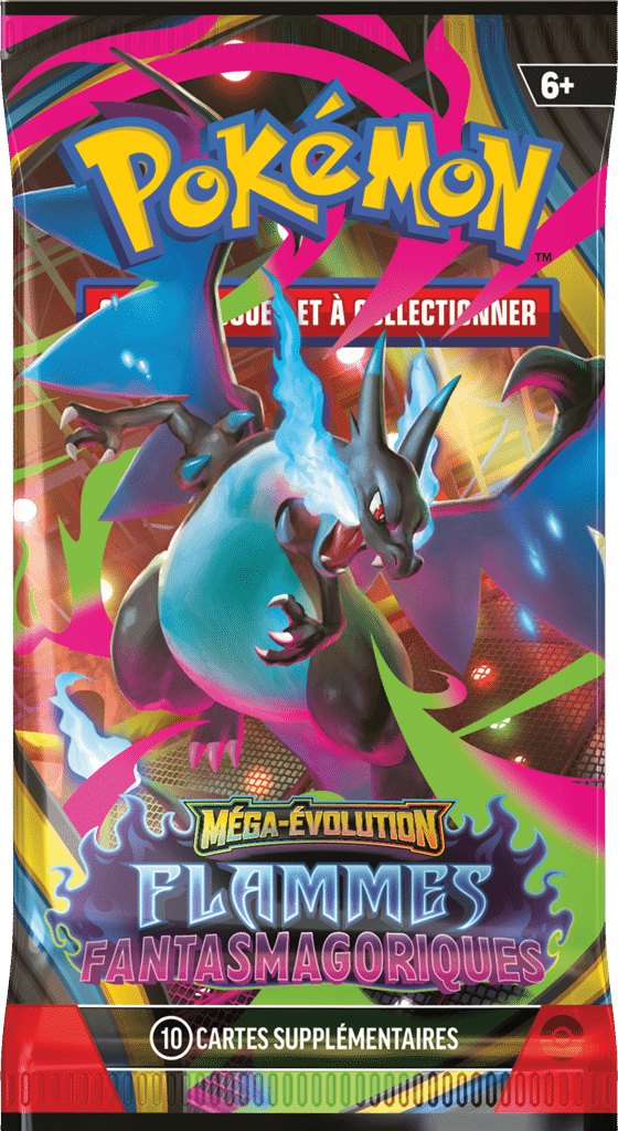 Pokemon Booster ME02 Flammes fantasmagoriques est un moyen simple et original de collectionner votre série préféré. Tout les boosters seront envoyés protégés.