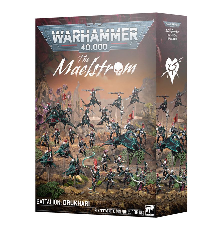Drukhari : Maelstrom Battalion accompagne les nouvelles figurines de games workshop de ce peuple obsédé par la douleur et la souffrance