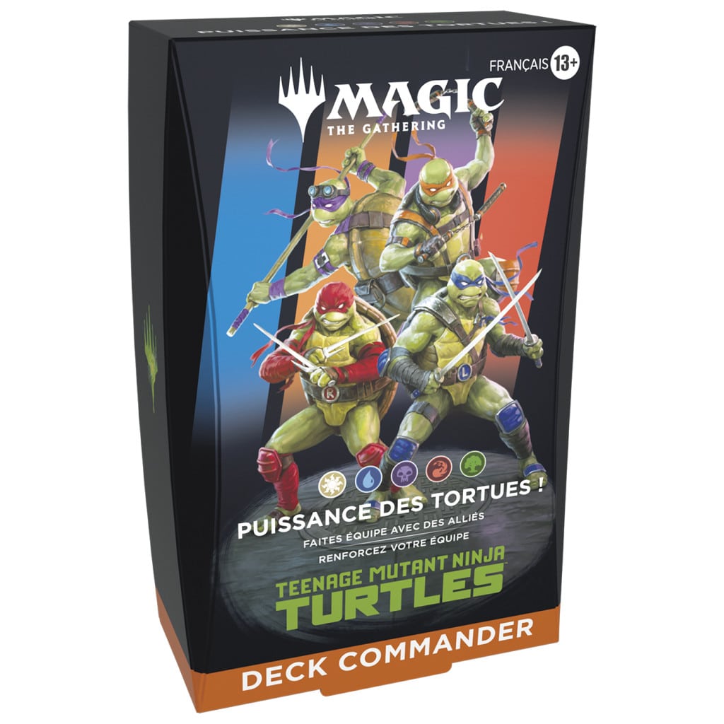 MTG Deck Commander Teenage Mutant Ninja Turtles VF qui accompagne cette nouvelle édition de Magic dans l'univers et l'esprit des tortues ninja