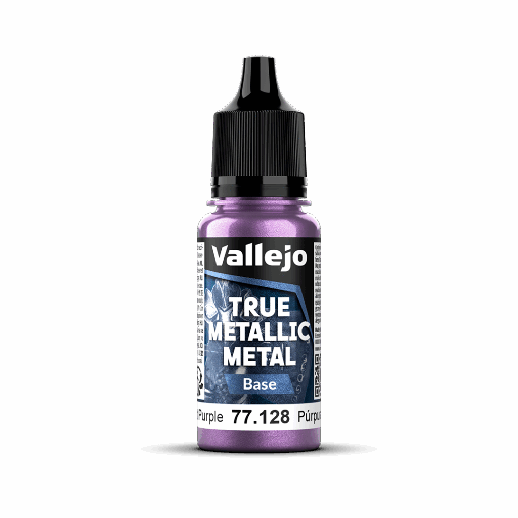 Peinture True BASE 128 – Pourpre améthyste fait partie de la nouvelle gamme de peintures metalliques de vallejo au rendu parfait au pinceau et à l'aéro