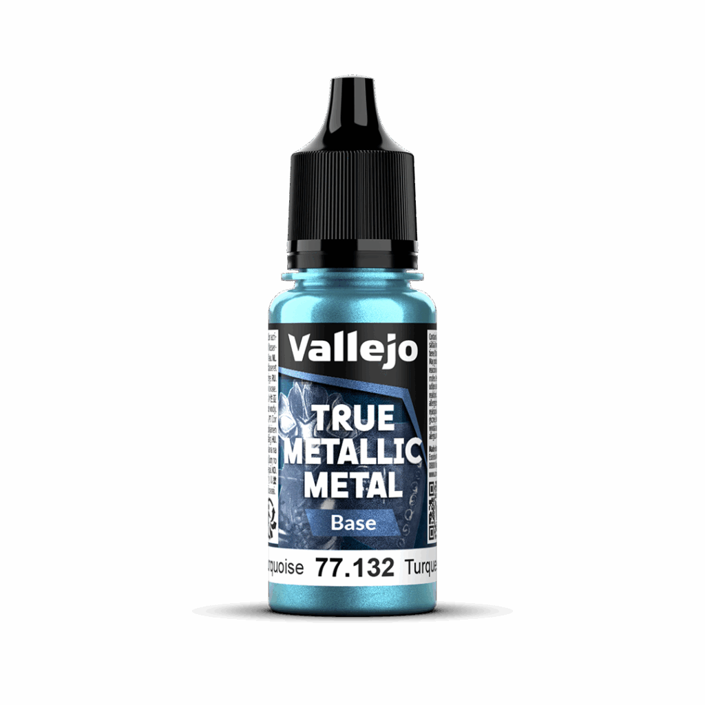 Peinture True BASE 132 – Turquoise hydre fait partie de la nouvelle gamme de peintures metalliques de vallejo au rendu parfait au pinceau et à l'aéro