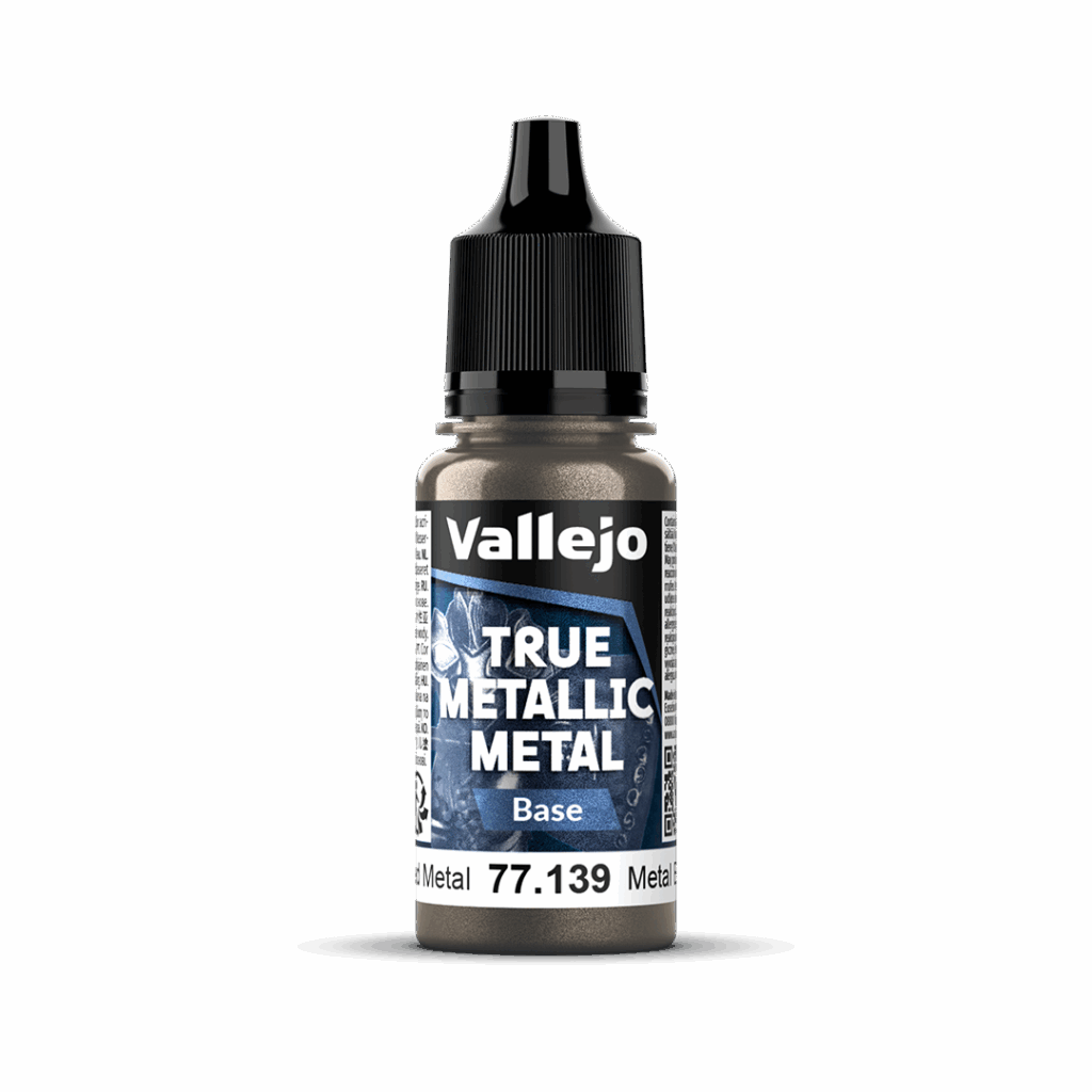 Peinture True Metal BASE 139 – Métal vieilli fait partie de la nouvelle gamme de peintures metalliques de vallejo au rendu parfait au pinceau et à l'aéro