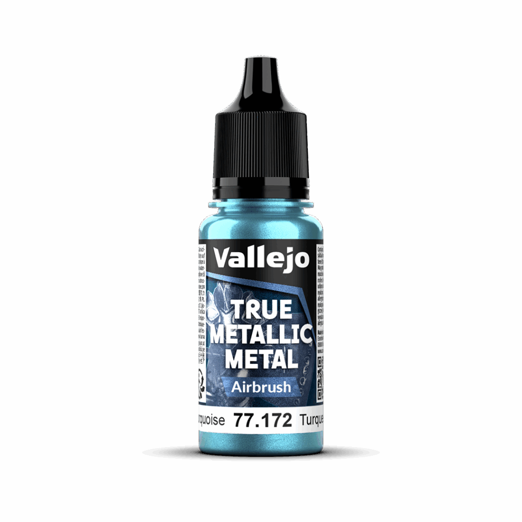 Peinture True Metal AIRBRUSH 172 – Turquoise hydre fait partie de la nouvelle gamme de peintures metalliques de vallejo au rendu parfait au pinceau et à l'aéro