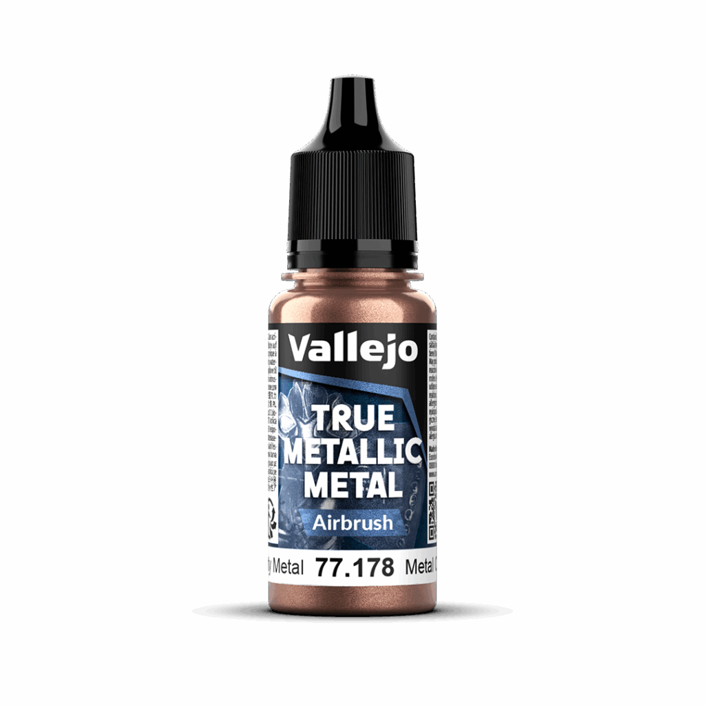 Peinture True Metal AIRBRUSH 178 – Métal oxydé fait partie de la nouvelle gamme de peintures metalliques de vallejo au rendu parfait au pinceau et à l'aéro