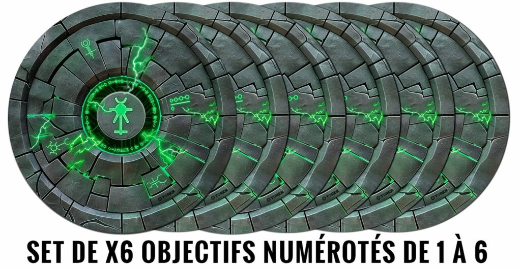 New W40k V10 6 Gabarits d'objectifs / Necrons, les marqueurs d'objectifs de Torek au design epoustoufflant